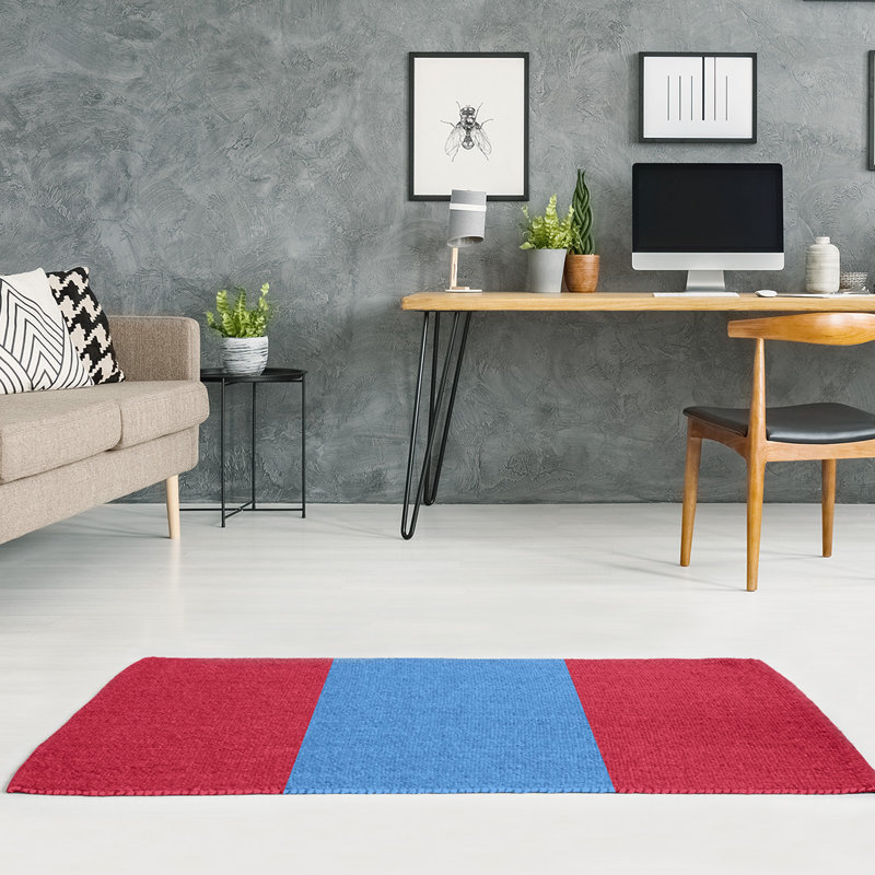 Tapis en poly retour à rayures de football houston, Rectangle 5 pi x 7 pi