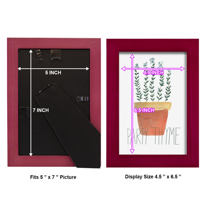 Wyler Punny Plant IV, encadré sur papier, H 6 po x l 4 po x P 1 po, Rouge cerise