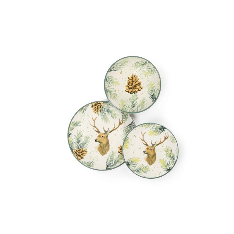 Nordic Deer Piece Ceramic Dinnerware Set - Service for 4