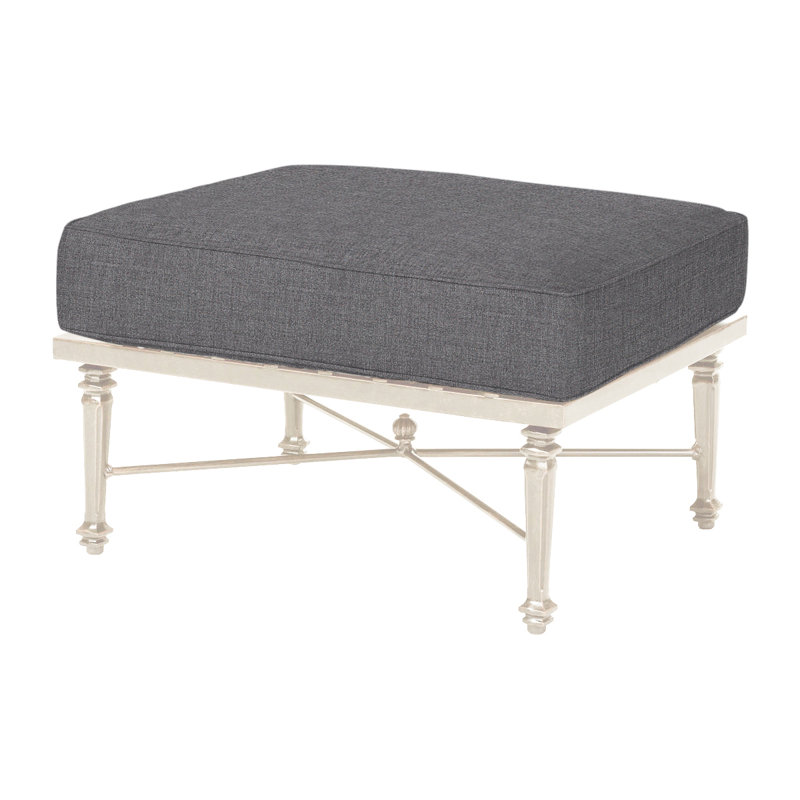 Grand Terrace Outdoor Ottoman, Cast Slate Sunbrella® Plainweave, Vintage