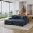 4 - Piece Upholstered Blue Chenille Modular Sectional Sofa with Throw Pillows & Removable Ottomans-87154110