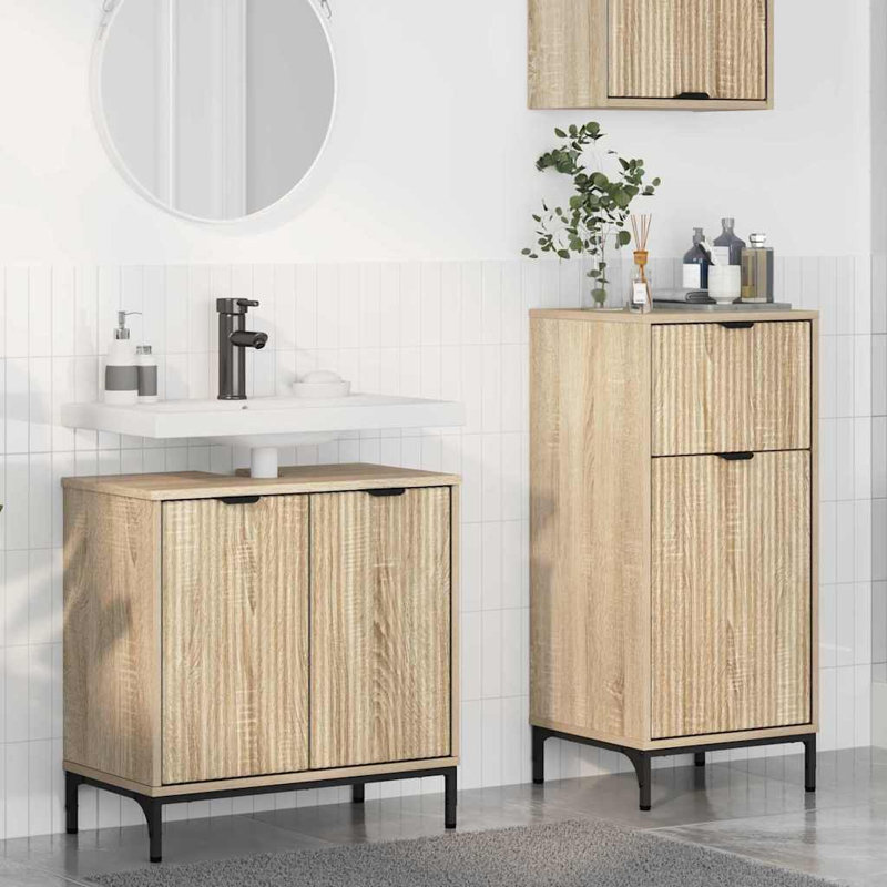 Bathroom Storage Furniture Set, Sonoma Oak