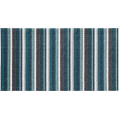 Indigo Non-Slip Striped Indoor Doormat