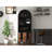 71"Farmhouse Arched Wine Bar Cabinet: Tall Arched Display Cabinet , Arch Black Cabinets &Coffee Bar, Whiskey Station With Wine Rack And Wine Glass Holder - Liquor Bars Cabinet For Living Dining Room-1603625320