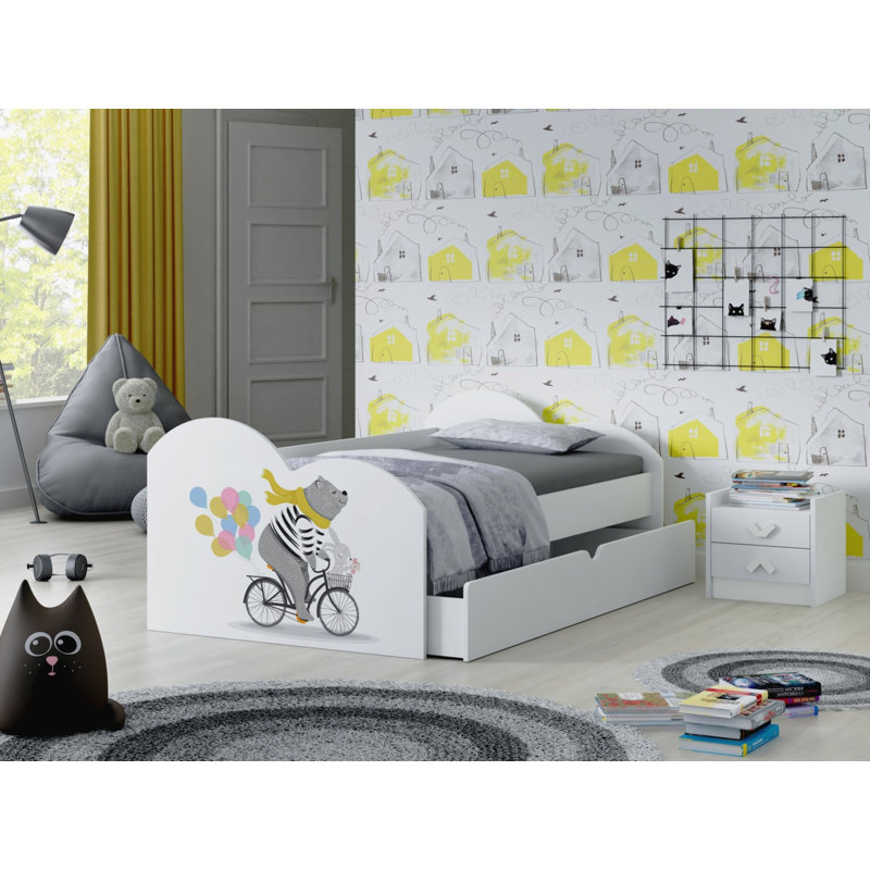 Bendik European Toddler (80 X 160cm) Cabin Bed Themed Beds with Storage Included, White