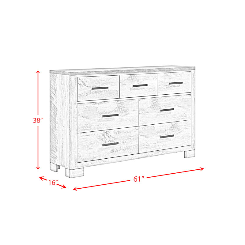 Commode 7 tiroirs avec miroir Giahnna