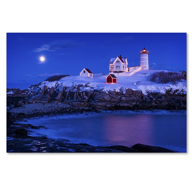 «Christmas at Nubble», impression sur toile tendue, H 12 po x l 19 po x P 2 po