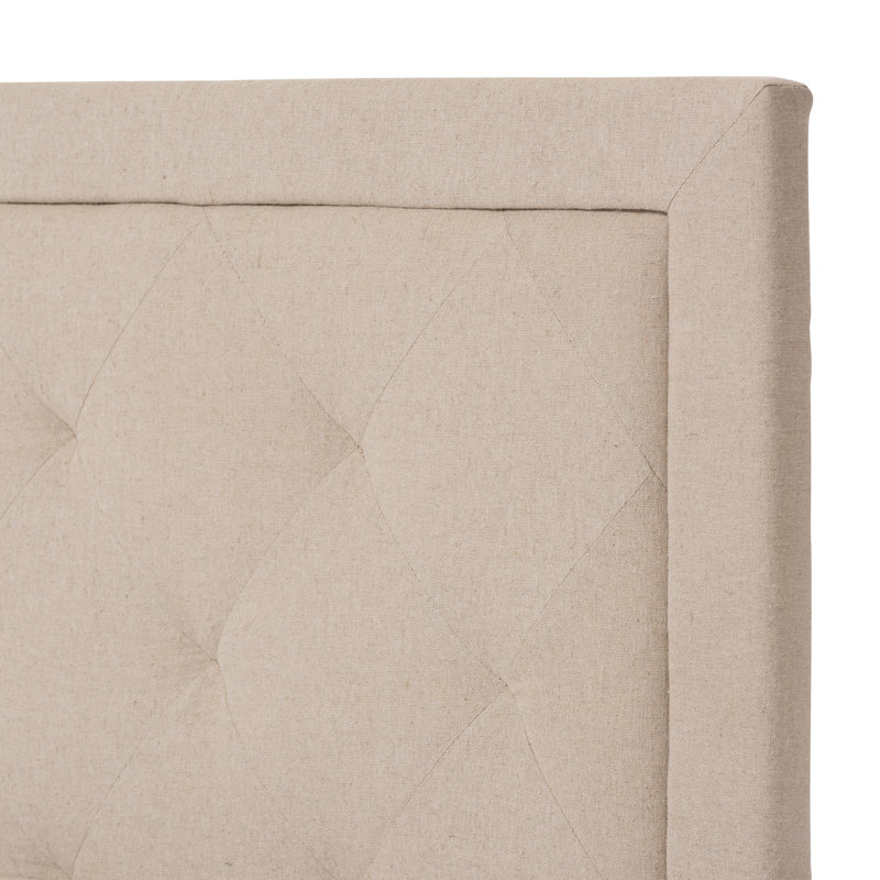Lit tapissier standard Crader, Beige