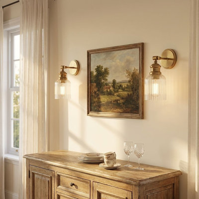 Applique murale 1 lumière Meridian en laiton naturel