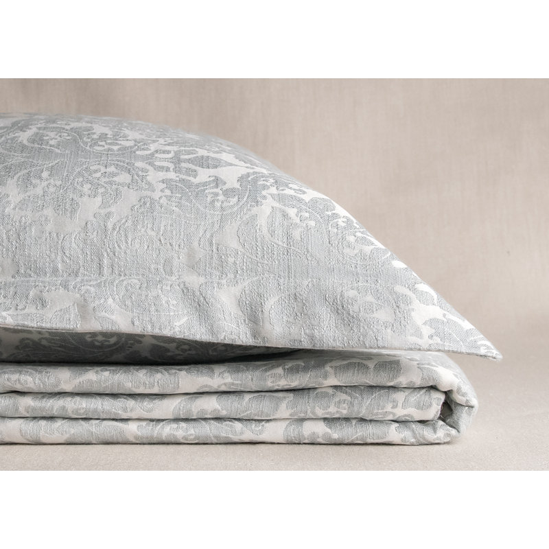 Baroque Bedding, Platinum Damask, King Coverlet