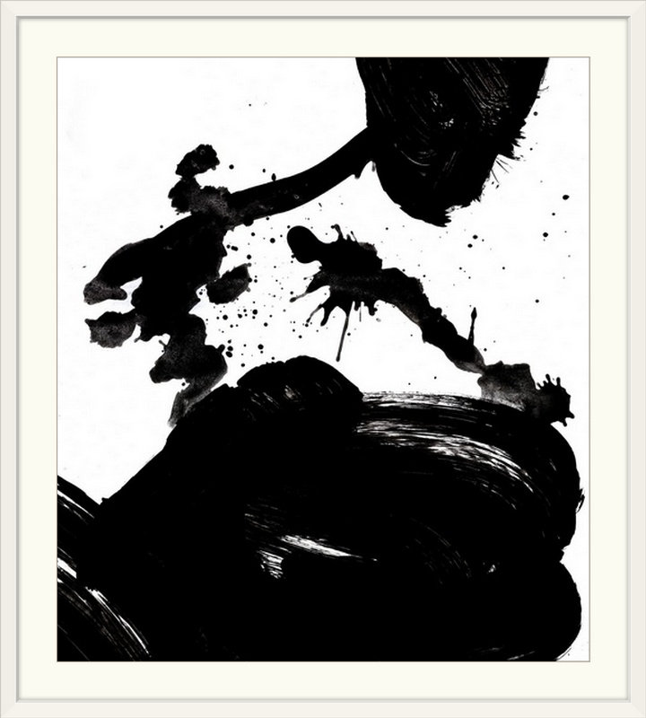 « ink tache iii », reproduction d’art, Cadre blanc, H 24 po x l 19 po x P 1 po