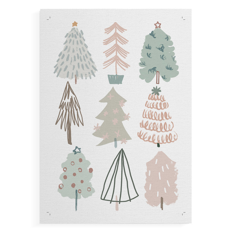 Christmas Tree Sketchbook I -Canvas Print Only - NOT FRAMED, 18" H x 12" W