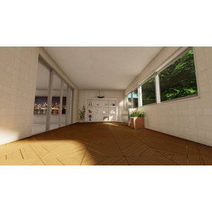 Outdoor 11.8" X 11.8" 45°Splicing Solid Composite Interlocking Deck Tile (Set Of 11)