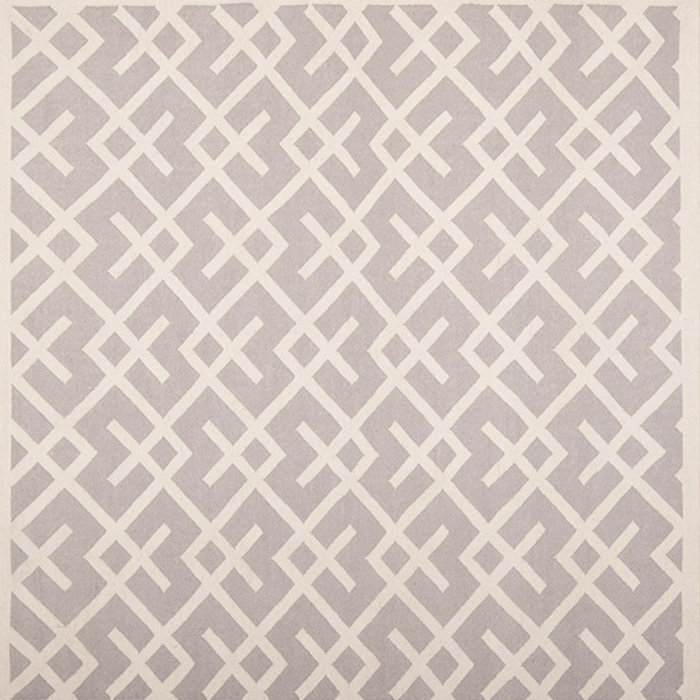 Rodgers Hand Woven Flat Weave Wool/Cotton Geometric Rug in Ivory/Gray