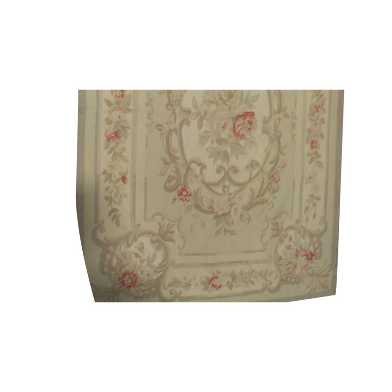 Hand-Knotted High-Quality Rose and Beige Area Rug