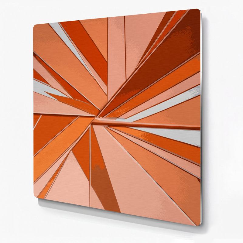 Art mural rigide en métal beige 46, H 16 po x l 16 po