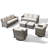 Maelie 6-Piece Outdoor Wicker Patio Conversation Set With 2 Wide Sofa, 2 Swivel Gliders ＆ 2 Ottomans-1200952034