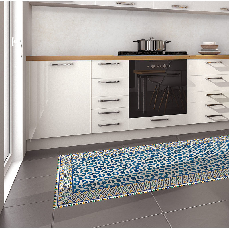 Bynoe Non-Slip Geometric Indoor Doormat, Rectangular 68 x 180cm