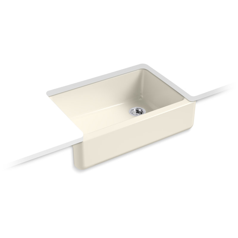 Whitehaven 33" x 22" Self-Trimming Under-Mount Single-Bowl Kitchen Sink with Tall Apron, Almond
