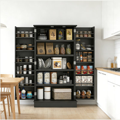 Kitchen Cupboard, 5-Tier Storage Sideboard Cabinet, Kitchen Pantry Cabinet with Door Shelves,Double Doors
