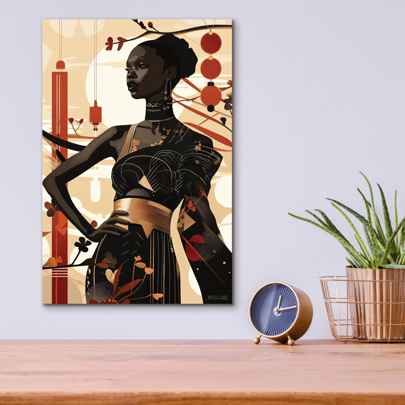Art mural en verre Winston Porter «Twilight Adorned - A Queen's Profile» par r3darch0n, H 16 po x l 12 po x P 0,13 po