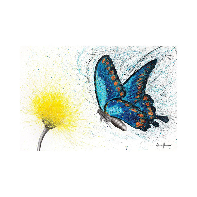 Bloomful Butterfly by Ashvin Harrison - Print on Canvas, Wrapped Canvas, 20.32 cm H x 30.48 cm W