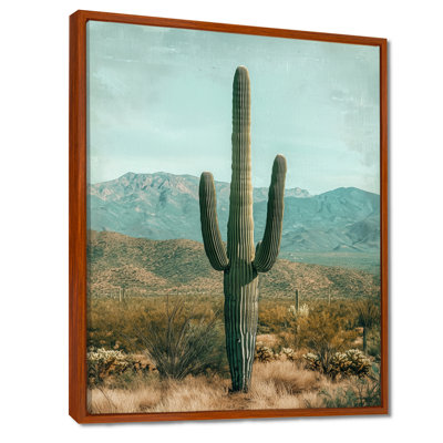 Marishia Cactus and Mountains II - Cactus, art mural sur toile