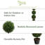 3 pi. Arbre topiaire artificiel à trois boules (intérieur / extérieur) T2021, vert