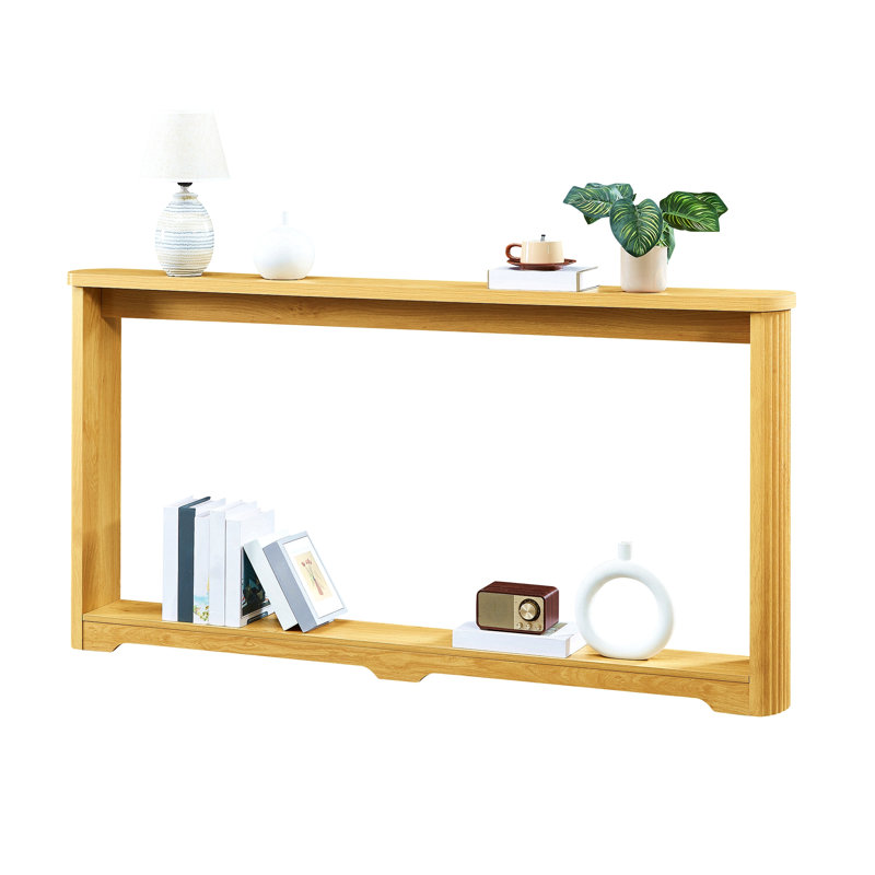 70.1" Narrow Console Table, Natural Wood