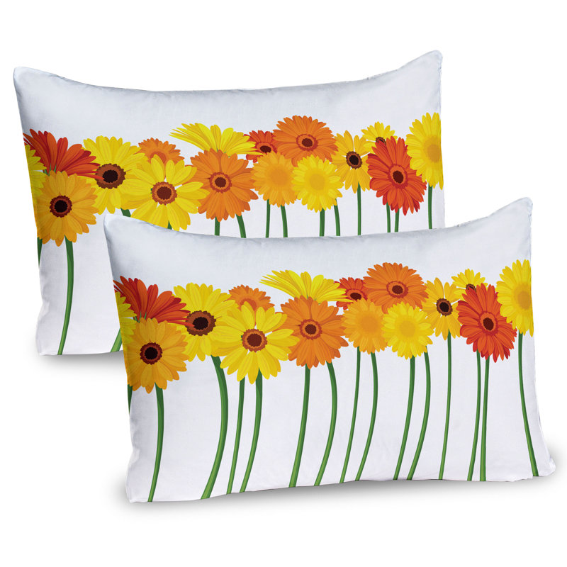 Ensemble de 2 taies décoratives Ambesonne Gerber Daisy, H 20 po x l 36 po