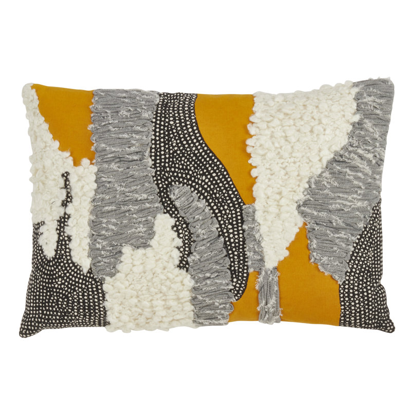 Aiko Collection Appliqued Feather Throw Pillow