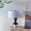 Lampe de table, lampe de table en aluminium D15x26,7 "avec deux accents de disques variés et abat-jour blanc (assemblage de l'abat-jour requis), lampe de table-1345498788
