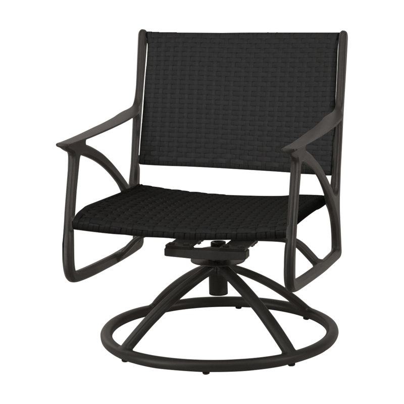 Amari Woven Swivel Rocking Lounge Chair, Carbon, Mist