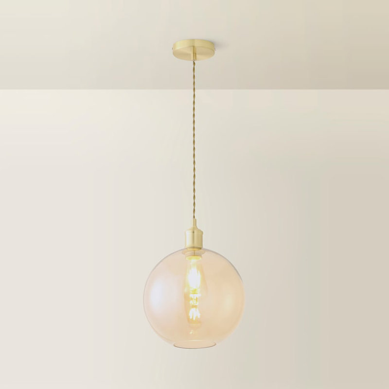 1 - Light Pendant, Brushed Gold, Yellow, No