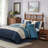Embroidered 7 Piece Comforter Set Navy