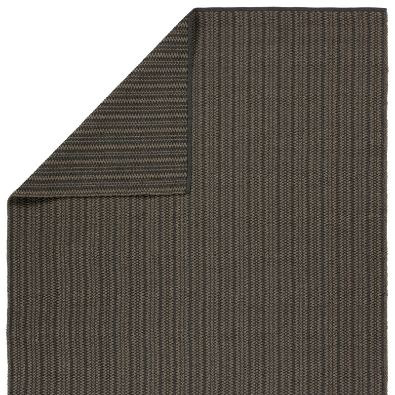 Striped Area Rug in Gray/Charcoal, Rectangle 4' x 6'