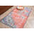 Vintage Small Turkish Rug in Faded Oushak Style Ideal as an Entry Door Mat or for Small Spaces With Wool Fabric and Vibrant Orange