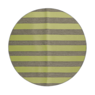 HorizontalStripes Green Indoor and Outdoor Area Rug