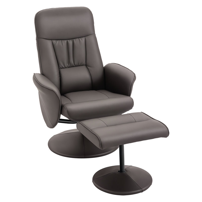 Kahley Faux Leather Manual Recliner with Ottoman