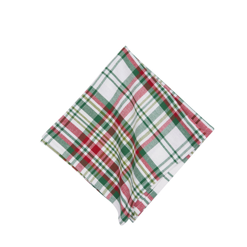 Ensemble de 6 serviettes Joel, Rouge / Vert / Blanc