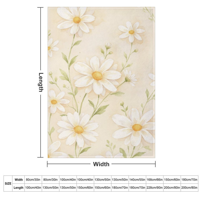 Jeté en flanelle Daisy Flowers (1), 30 po x 40 po