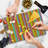 Ambesonne Striped Cutting Board Large Size Vertical Colorful Lines Multicolor
