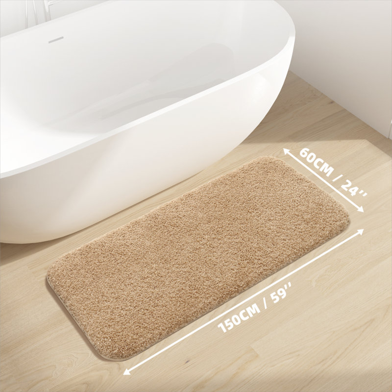 Tapis pour salle de bain Gaenside, L 36 po x l 24 po, Brun clair