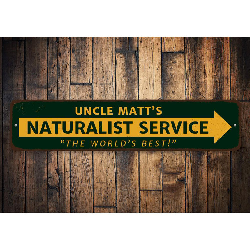 Enseigne personnalisée en aluminium Naturalist Service, H 4 po x l 18 po x P 0,04 po
