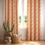 Rideaux floraux modernes de style Mid-Century orange