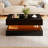 39.4” Modern Rectangular Coffee Table With Storage And Led Lights (black)-111408766