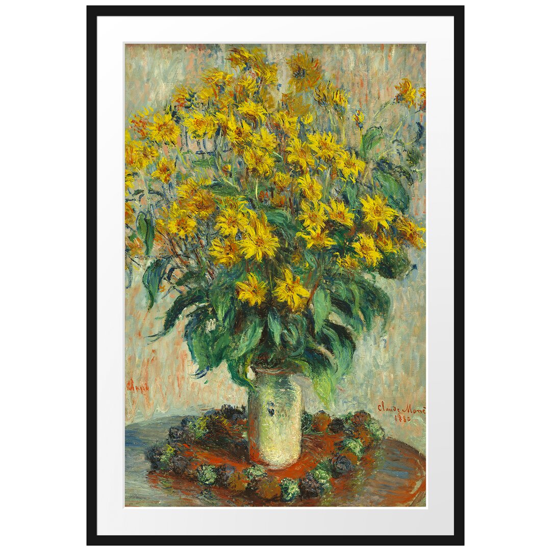 Gerahmter Kunstdruck Jerusalem Artichoke Flowers von Claude Monet