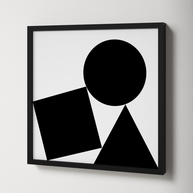 Shapes Stack, 16" H x 16" W, Black Framed