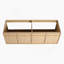 Meuble-lavabo mural 60 po avec double lavabo en résine, 4 portes à fermeture douce, chêne original, contreplaqué (KD-PACKING)