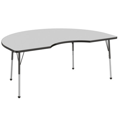 48" x 72" Kidney T-Mold Activity Table with Adjustable Legs